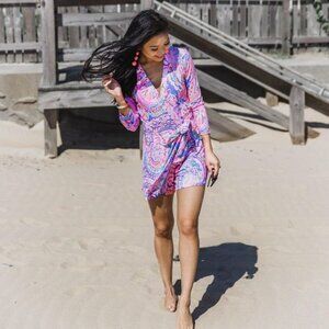 LKarlie Wrap Romper   Blue Currant- Drop me a Lime